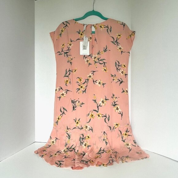 Joie Coreen Silk Floral Dress XS Pink Blush High Low Tiered Ruffle Flounce Hem - Picture 5 of 9